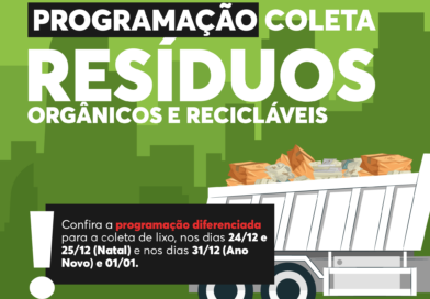 Confira a coleta de lixo em Joaçaba nos feriados de Natal e Ano Novo